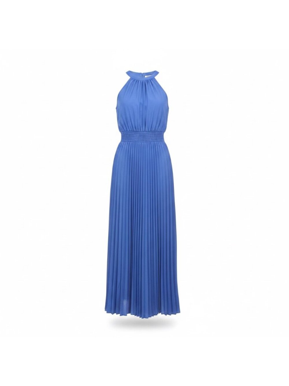 Prettygarden Womens Blue Maxi Dress Pleated Flowy Halter Sz XL